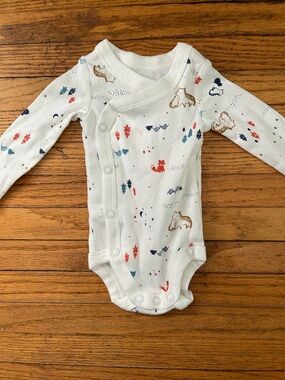 Carter’s Preemie Baby Long Sleeve Onesie Foxes Forrest Animal Newborn Early Baby